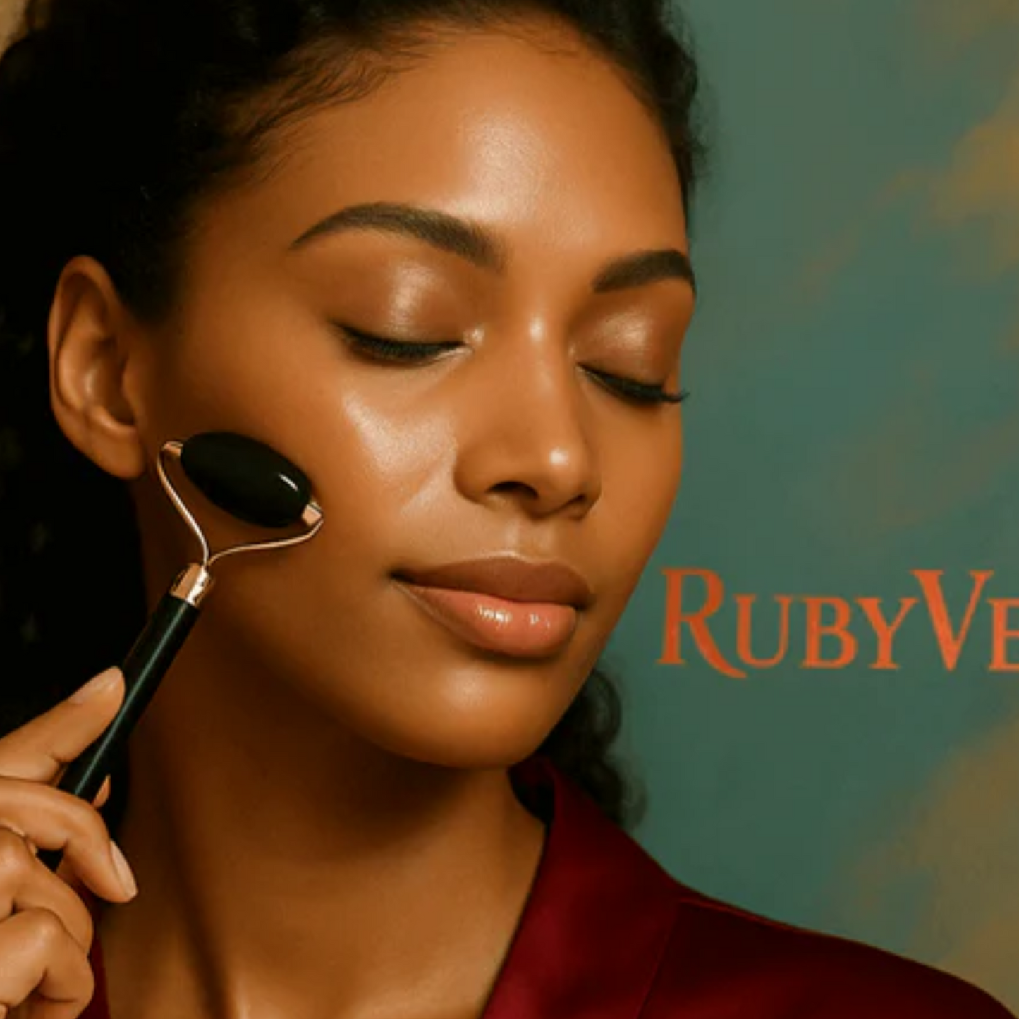 My RubyVee Jade Sculpting Ritual Set (Includes Black Obsidian Jade Roller & Gua Sha set)